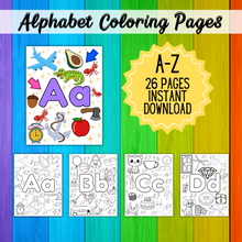 Load image into Gallery viewer, *DIGITAL* A-Z Alphabet Coloring Pages Pretty Times Two
