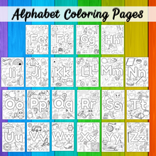 Load image into Gallery viewer, *DIGITAL* A-Z Alphabet Coloring Pages Pretty Times Two
