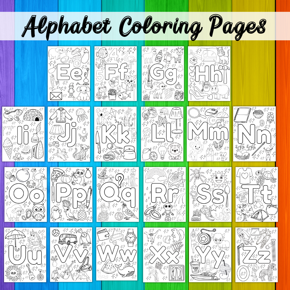 *DIGITAL* A-Z Alphabet Coloring Pages Pretty Times Two