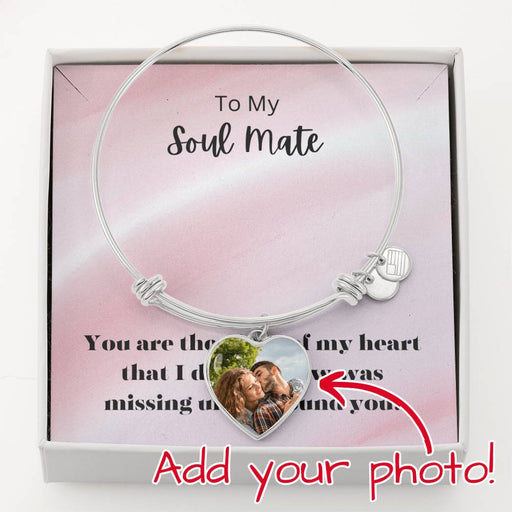 Soul Mate Personalized Heart Dangle Bracelet ShineOn Fulfillment