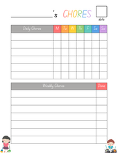 Load image into Gallery viewer, Personalized Chore Chart Printable Pretty Times Two
